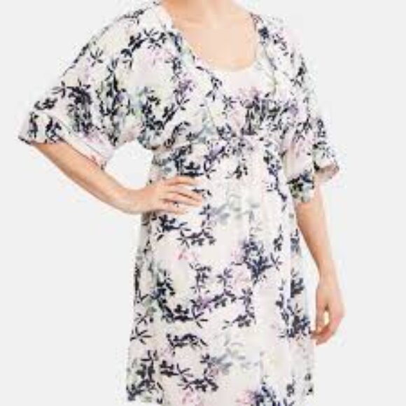 Jessica Simpson Maternity Nursing Floral V-Neck Front Tie Front Women's M Dress - Picture 1 of 12